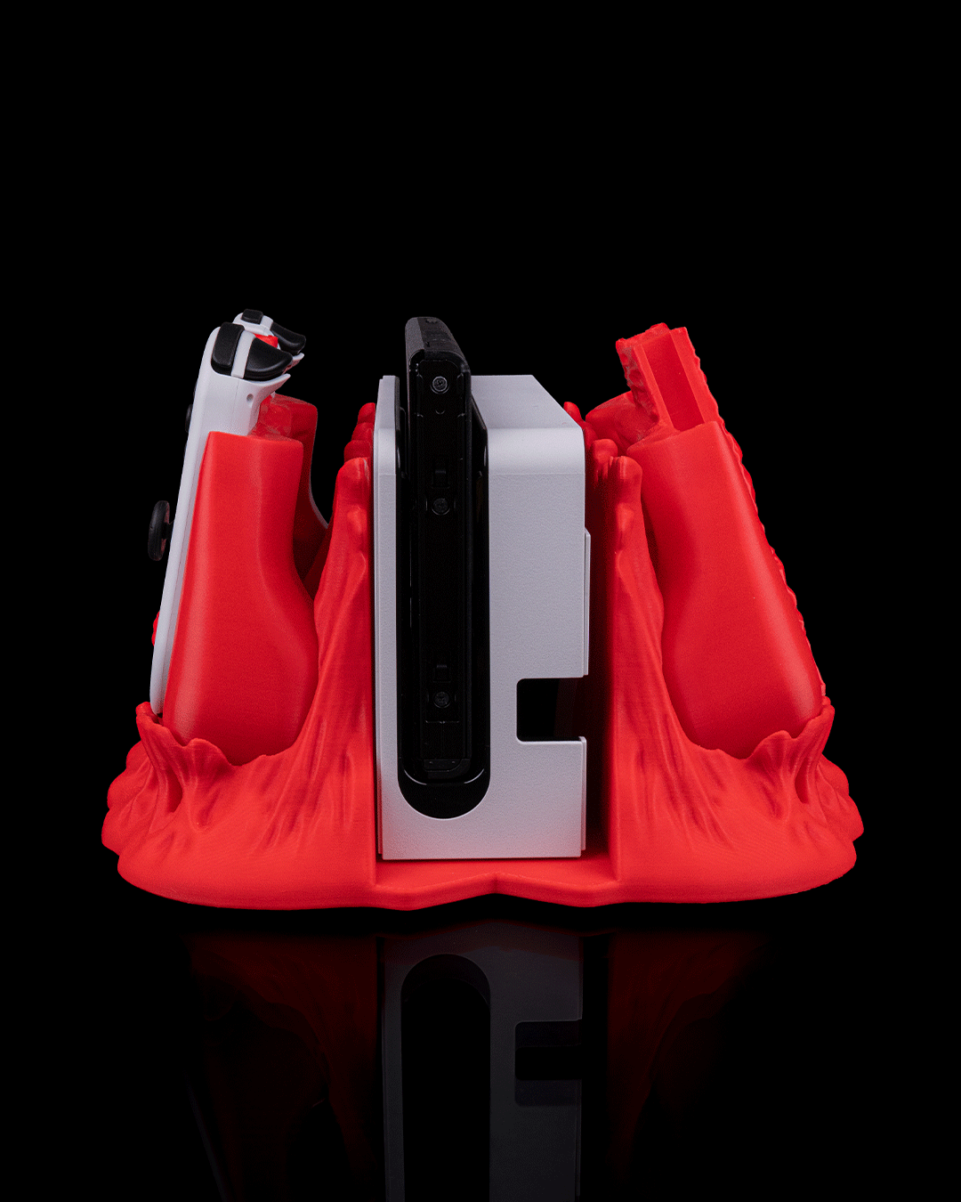 Gaming dock with Chew It Dock Cover attached – close-up of texture